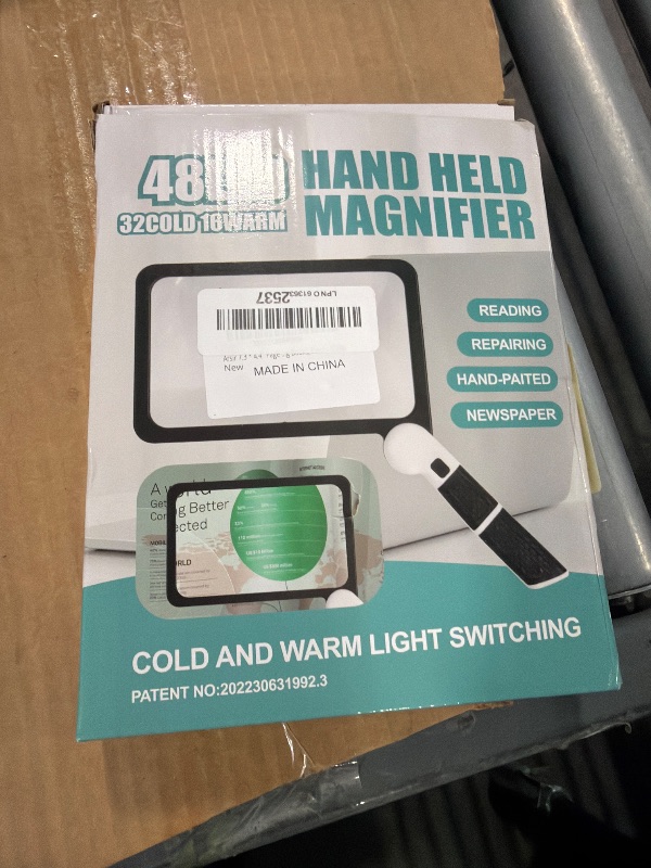 View 2 of [Missing spring for battery] Arsir 5X Rectangular Magnifying Glass with 48 LED Lights
