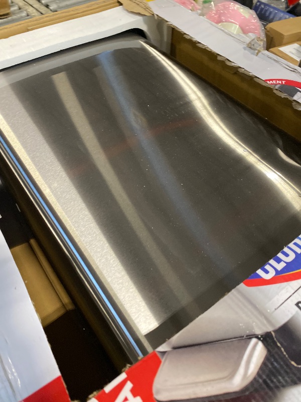 View 3 of ***MINOR DAMAGE*** Glad Slim Trash Can with Clorox Odor Protection - Narrow Kitchen Garbage Bin with Soft Close Lid, Step On Foot Pedal and Waste Bag Roll Holder, Stainless Steel, 12 Gallon/45 Liter