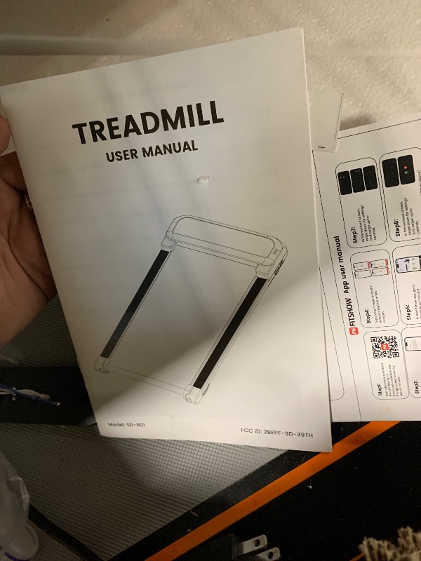 Photo 1 of [Item broken and missing cable.] Rayspace Walking Pad Treadmill with 15% 12-Level Auto Incline & UI Screen, 3.5HP Foldable Walking Pad Under Desk with Bluetooth Speaker, Portable Treadmills for Home Office 500LBS, RGB Light, Remote