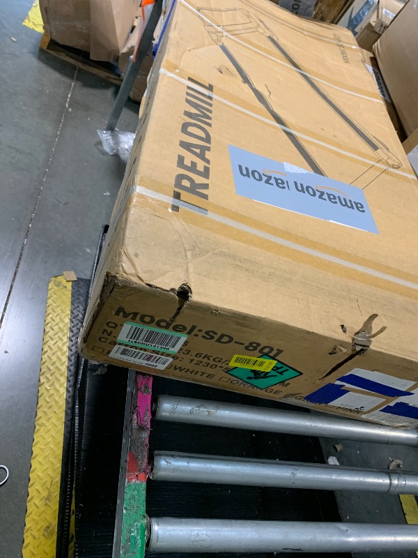 Photo 1 of [Item broken and missing cable.] Rayspace Walking Pad Treadmill with 15% 12-Level Auto Incline & UI Screen, 3.5HP Foldable Walking Pad Under Desk with Bluetooth Speaker, Portable Treadmills for Home Office 500LBS, RGB Light, Remote
