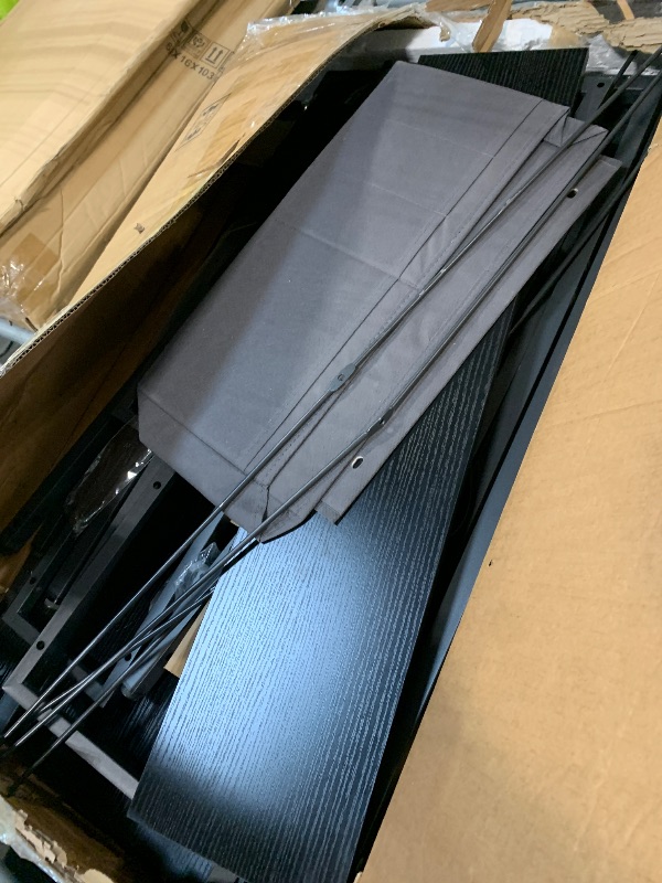 Photo 1 of *Missing pieces* Aheaplus L Shaped Gaming Desk with Power Outlets & LED Lights, Small L- Shaped Desk Computer Corner Desk with Monitor Stand & Storage Shelf, Home Office Desk Writing Desk with Storage Bag, Black