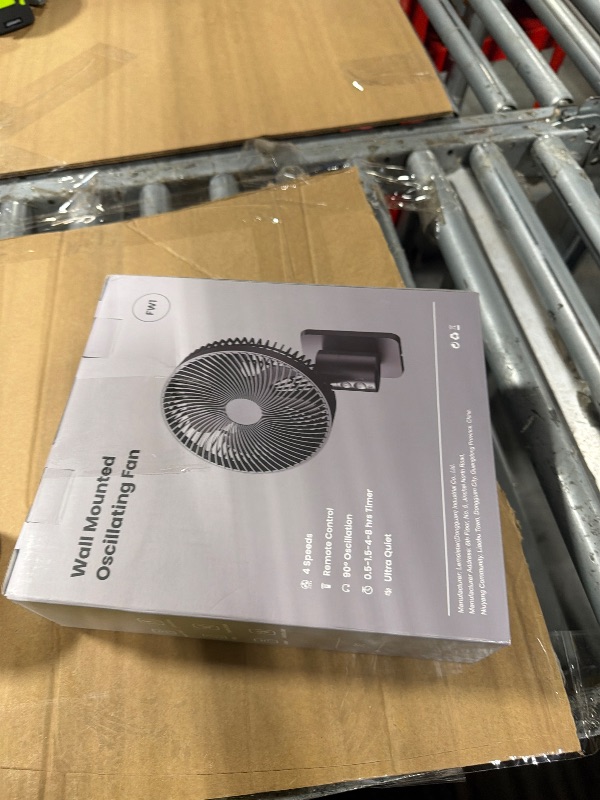 Photo 1 of ***MISSING PARTS*** LEMOISTAR 8 Inch Small Wall Mounted RV Fan with Remote Control, 90° Oscillating, 4 Speeds, 4 Timer, Adjustable Tilt, 70 Inch Cord, Quiet, for Corner Bedroom Home Office Garage-Black