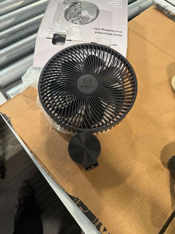 Photo 1 of ***MISSING PARTS*** LEMOISTAR 8 Inch Small Wall Mounted RV Fan with Remote Control, 90° Oscillating, 4 Speeds, 4 Timer, Adjustable Tilt, 70 Inch Cord, Quiet, for Corner Bedroom Home Office Garage-Black