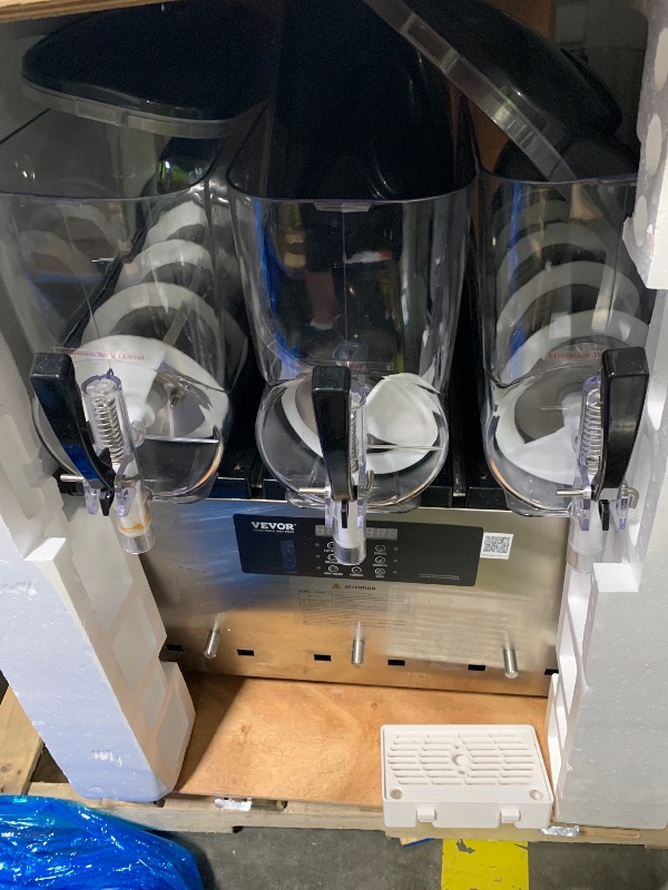 Photo 1 of ***** AS IS ALL SALES FINAL  NO RETURNS *******VEVOR Commercial Slushy Machine, 12Lx3 Triple Tank Frozen Drink Machine, 144 Cups Stainless Steel Margarita Smoothie Frozen Drink Maker, Slushie Maker for Home Party Restaurants Cafe Bars
