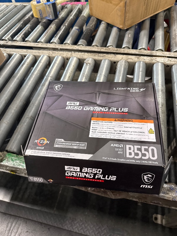 Photo 1 of **MISSING ACCESSORIES** MSI MPG B550 Gaming Plus V1 Gaming Motherboard (AMD Ryzen 5000, AM4, DDR4, PCIe 4.0, SATA 6Gb/s, M.2, USB 3.2 Gen 2, HDMI/DP, ATX)