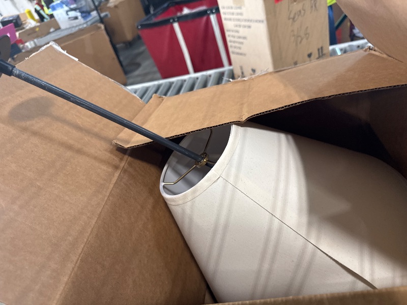 Photo 1 of ***MINOR DAMAGE***Aspen Creative 32016A Transitional Hardback Empire Shape Spider Construction Lamp Shade in Ivory, 16" wide (6" x 16" x 12")