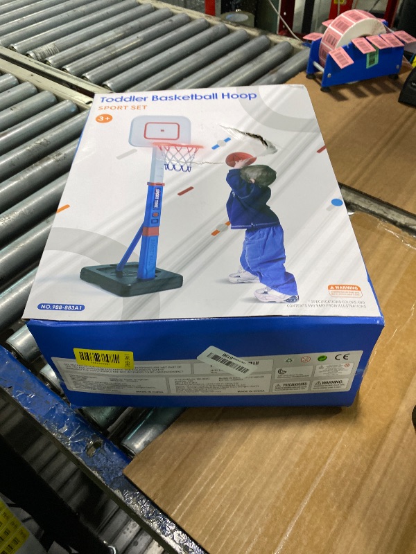 View 2 of [SOLD FOR PARTS] HYES Kids Basketball Hoop with Scoreboard/LED Basketball Rim for Child 3-5