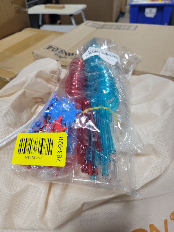 Photo 1 of 24 Reusable Spider Web Crazy Straws for Kids Man Birthday Party Decorations