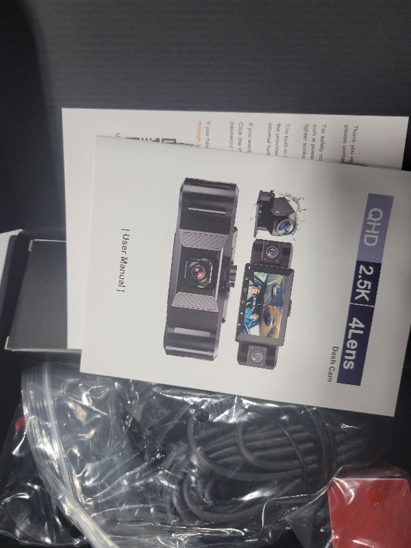 Photo 1 of 4 Channel 2.5K Dash Cam Front Rear Left Right, 170° Wide Angle Car Dash Camera with 5GHz WiFi & App Control, G-Sensor, Super Night Vision, 24H Parking Monitor, Loop Recording, 64GB SD Card Included