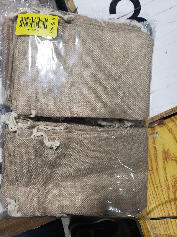 Photo 1 of 50 Burlap Bags With Drawstring, 5x8 Inch, Brown Gift Bag Bulk Pack