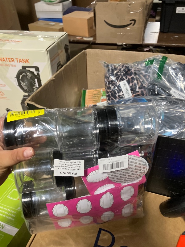 Photo 1 of 12 Pack 8 oz Plastic Jars with Black Lids
