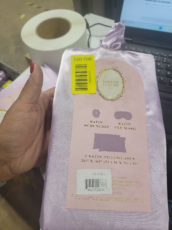 Photo 1 of 4Pcs Silky Sleep Mask Eye Masks Breathable Soft Satin Pillowcases Set for Sleeping Similar to Silk Pillowcase Travel Gift