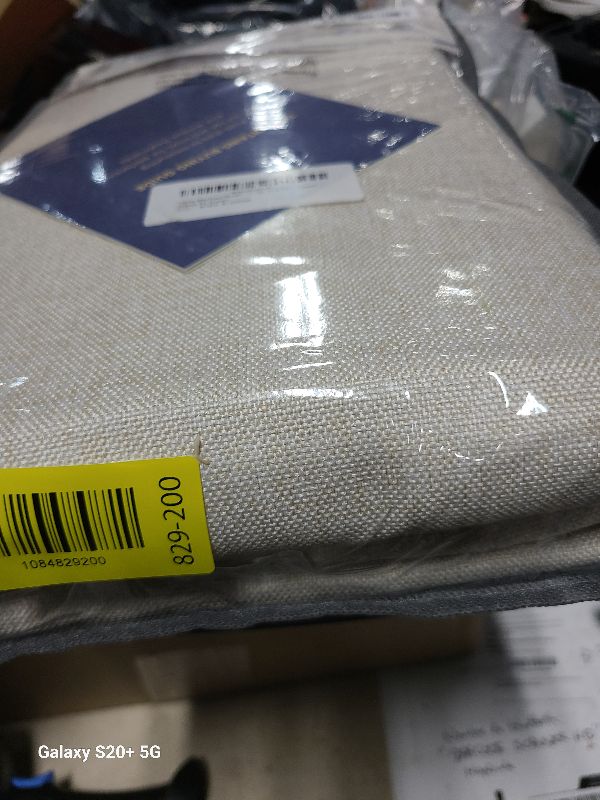 Photo 1 of 100% Blackout Linen Look Curtains - Cream