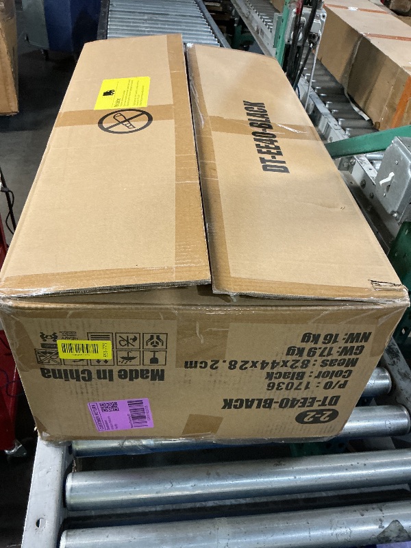 View 3 of **MISSING BOXES, CHAIRS ONLY** FDW 5-Piece Dining Table Set Black Glass Kitchen Table