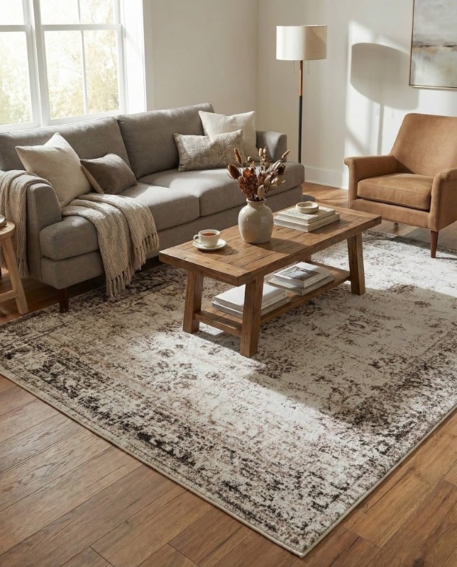 Photo 1 of ***STOCK PHOTO FOR REFERENCE ONLY*** Rugs.com - Monte Carlo Rug – 7' 10 x 11' Beige Easy-Clean Rug – Ideal for Living Rooms, Large Dining Rooms, and Bedrooms