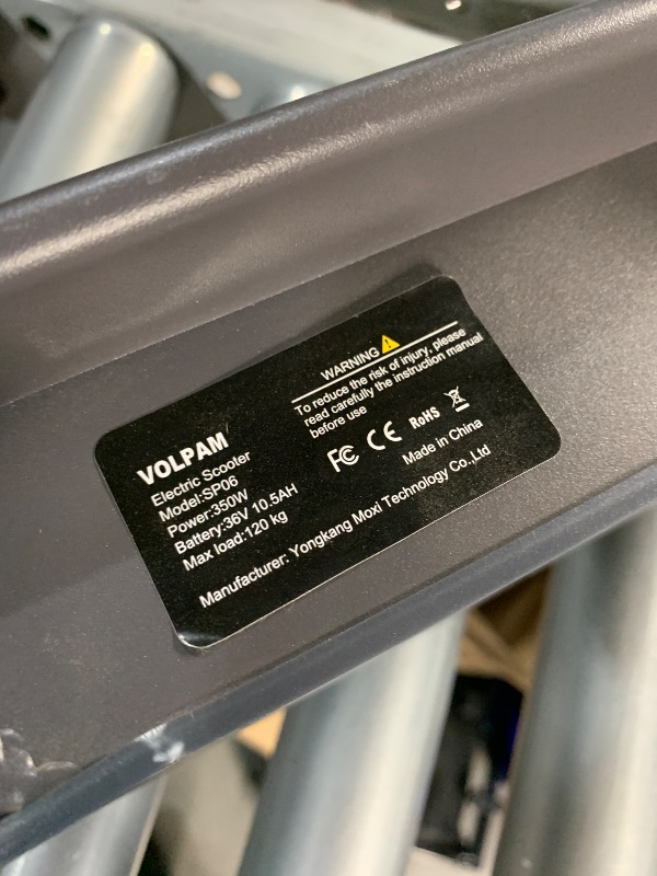 Photo 1 of **MISSING CHARGER AND SOME HARDWARE** VOLPAM Electric Scooter - 350W Motor, 19 MPH, 21 Mile Range, Folding