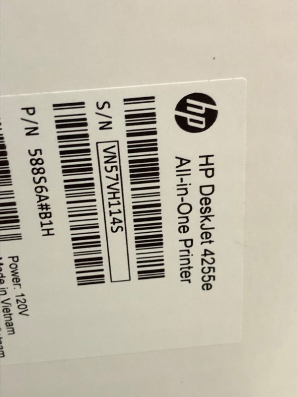 Photo 1 of ***DAMAGED - SEE NOTES/PICTURES***HP DeskJet 4255e Wireless All-in-One Color Inkjet Printer, Scanner, Copier, Best-for-Home, 3 Month Instant Ink Trial Included. This Printer is only 2.4 ghz Capable. AI-Enabled (588S6A)