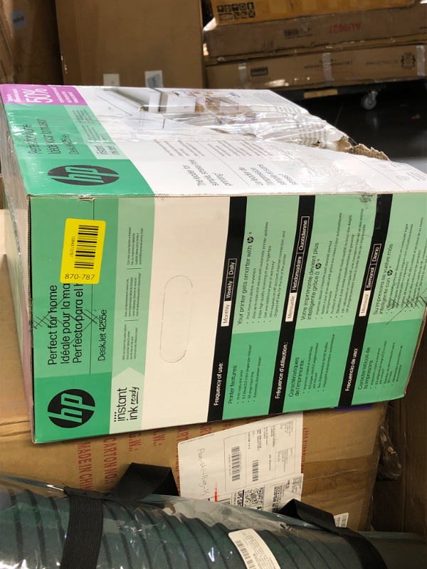 Photo 1 of ***DAMAGED - SEE NOTES/PICTURES***HP DeskJet 4255e Wireless All-in-One Color Inkjet Printer, Scanner, Copier, Best-for-Home, 3 Month Instant Ink Trial Included. This Printer is only 2.4 ghz Capable. AI-Enabled (588S6A)