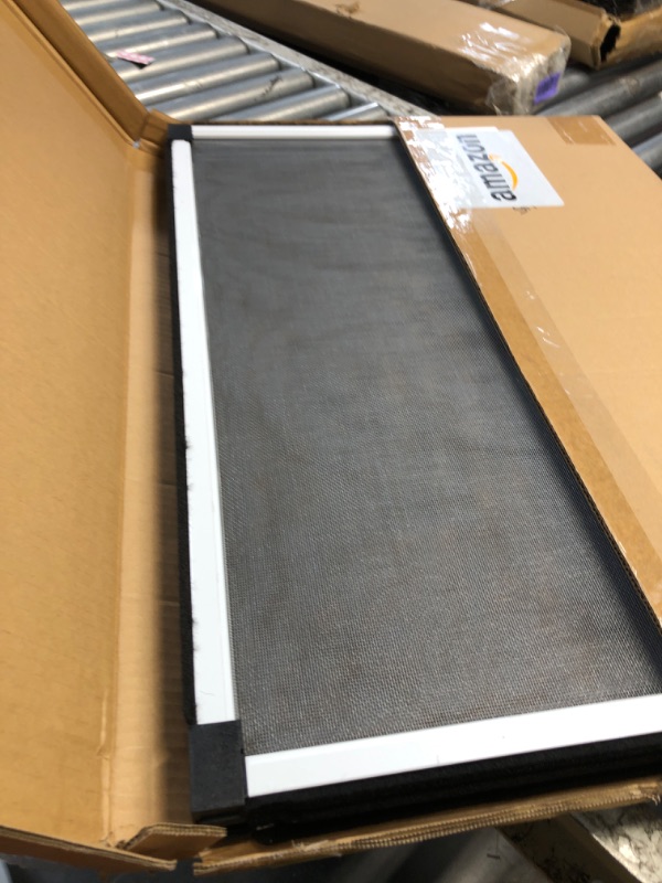 Photo 1 of [MEASURE FIRST] FLYZZZ Window Screen, FIXED 19.68" HEIGHT, Fits Window Opening Width 28" to 52", Adjustable Sliding Screen Insert, Large, 2-Pack
