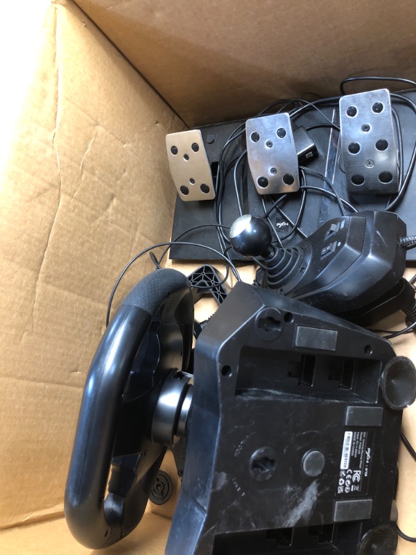 Photo 1 of ***DAMAGED - SEE NOTES/PICTURES***PXN Racing Wheel - Steering Wheel V9 Driving Wheel 270°/ 900° Degree Vibration Gaming Steering Wheel with Shifter and Pedal for PS4, PC, PS3, Xbox Series X|S, Xbox One(V9)