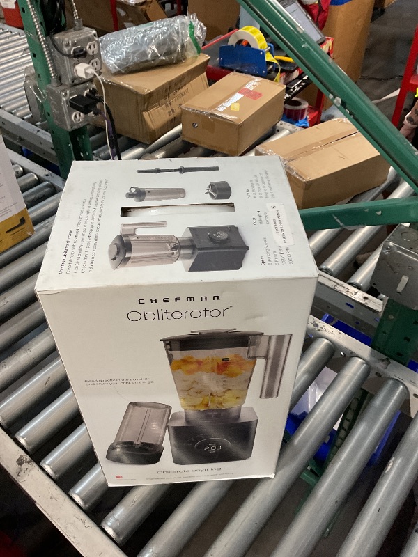 Photo 1 of ******* factory sealed *******Chefman Obliterator 48 oz Countertop Blender for Smoothies, 1380W Motor to Crush Ice, Nuts, and Frozen Fruit with Stainless Steel Blade, Auto Blend Function, Includes 20 oz Travel Jar