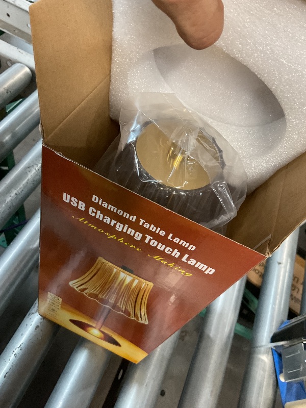 View 2 of  Rechargeable Cordless Table Lamp, Gold Touch Crystal Desk Lamp