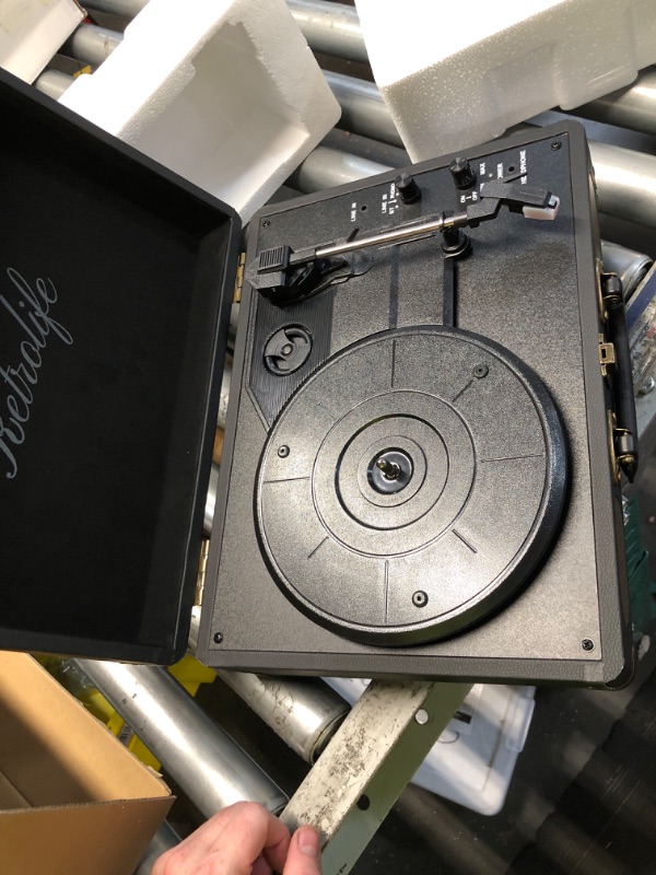 Photo 1 of ***NOT OPERABLE***
Retrolife Vinyl Record Player 3-Speed Bluetooth Suitcase Portable Belt-Driven Record Player with Built-in Speakers RCA Line Out AUX in Headphone Jack Vintage Turntable,Black