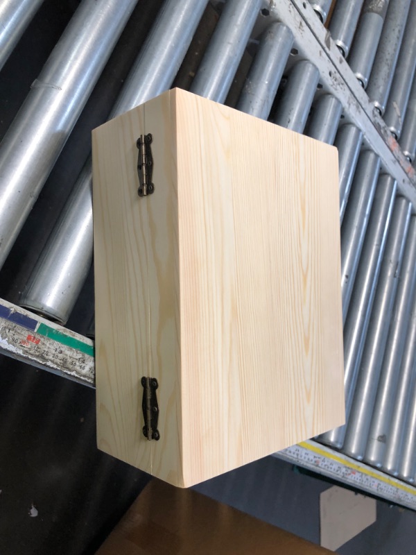Photo 1 of ***MISSING PARTS*** HIPNOOK Unfinished Wood Boxes Large Wooden Boxes with Hinged Lid – 12 x 9x5 Inch Keepsake Box-Memory Box for Crafts, Storage, Gifts, Jewelry,Decor,DIY/Arts/Painting