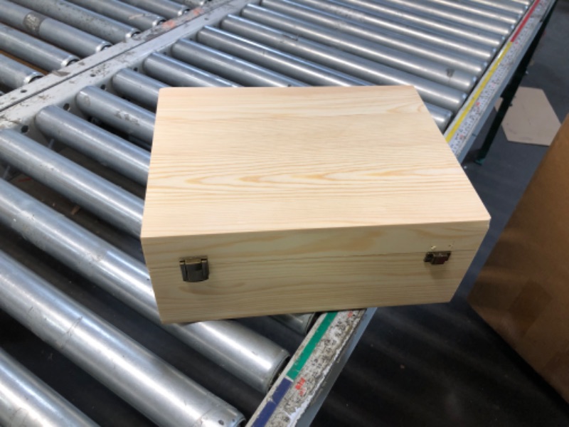 Photo 1 of ***MISSING PARTS*** HIPNOOK Unfinished Wood Boxes Large Wooden Boxes with Hinged Lid – 12 x 9x5 Inch Keepsake Box-Memory Box for Crafts, Storage, Gifts, Jewelry,Decor,DIY/Arts/Painting