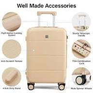 Photo 1 of **DIFFERENTCOLOR**Hanke Expandable 26 Inch Luggage with Spinner Wheels, Hardside Large Suitcase, All-PC Hard Shell Travel Luggage, TSA Lock, Lightweight Durable Checked-Medium (Cuba Sand, 93L)