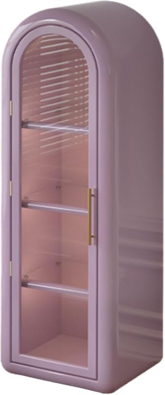 Photo 1 of ***STOCK PHOTO FOR REFERENCE ONLY*** Arched Storage Display Cabinet, Kitchen Pantry Modern Accent Glass Cabinet, Case, for Living Room, Dining Room(Purple)