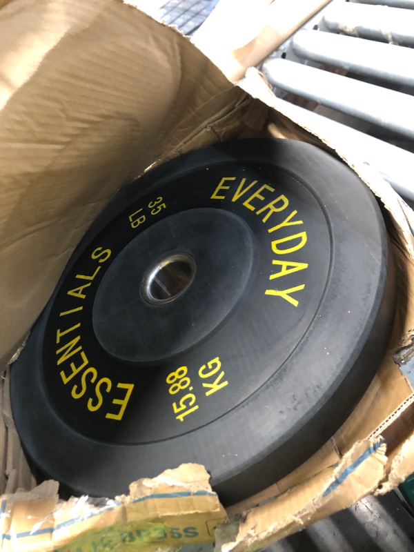 Photo 1 of ***PARTIAL SET - PRICE ADJUSTED*** Fitvids 2-Inch Olympic Rubber Weight Plates Set with 7ft Bar, Bumper Plates Set with Barbell for Strength Training, 390 Lbs Set, Color
