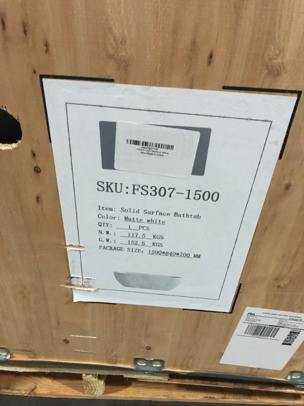 Photo 1 of **** FACTORY SEALED****
MEDUNJESS 59" Stone Resin Freestanding Bathtub