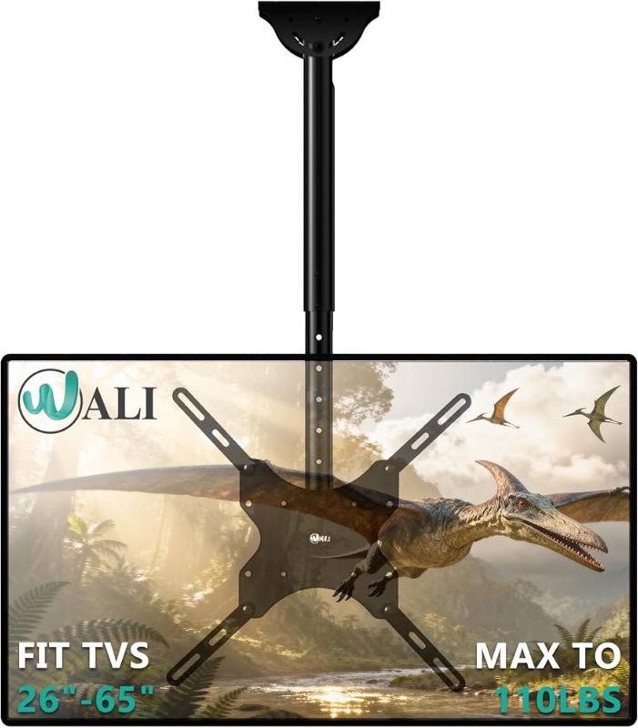 Photo 1 of ***DISPLAY PICCTURE FOR REFRENCE ONLY***
Ceiling TV Mount for Most 26-65 inch LCD LED 4K TVs, up to 110 lbs
Hanging Pole Ceiling Mount TV Bracket for Home Gym Patio Gazebo, Full Motion with Tilt, Swivel