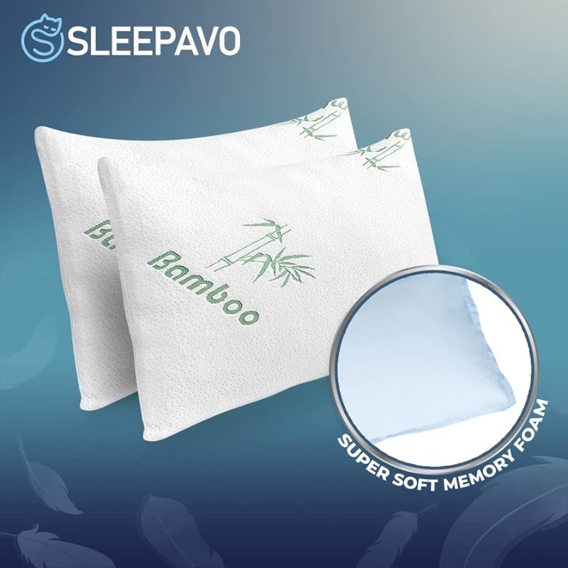 Photo 1 of ***SET OF 2****
Memory Foam Pillows Queen Size Set of 2 - Cooling Bed Pillows for Sleeping - Back, Stomach, Side Sleeper Firm Pillow - Comfy Cool Shredded Memory Foam 4 Pack Queen Rayon Derived from Bamboo Pillow