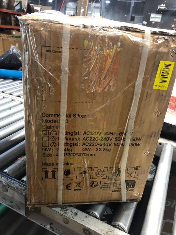 Photo 1 of ***MISSING PARTS***

VEVOR Meat Cutting Machine, 850W Commercial Slicer, 5mm Heavy Duty Stainless Steel Blade Shredder for Boneless Meat Soft Vegetables, Electric Food Slicers for Kitchen Restaurant Supermarket