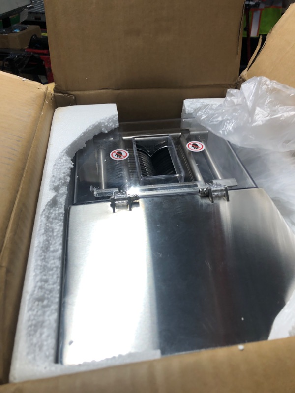 Photo 1 of ***MISSING PARTS***

VEVOR Meat Cutting Machine, 850W Commercial Slicer, 5mm Heavy Duty Stainless Steel Blade Shredder for Boneless Meat Soft Vegetables, Electric Food Slicers for Kitchen Restaurant Supermarket