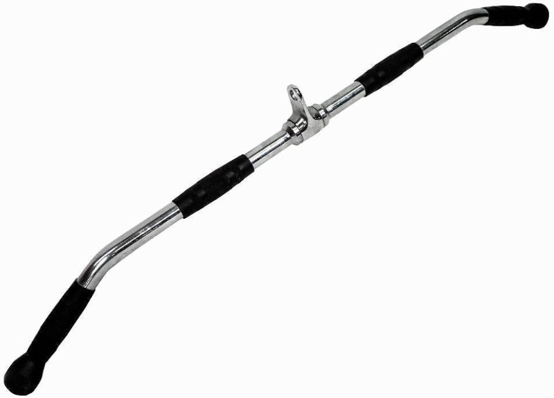 Photo 1 of Fitness Lat Pulldown Bar – Solid Steel Cable Machine Attachment with Rubber Grips for Back, Arms, and Upper Body Strength Training