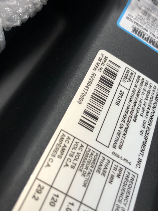 Photo 1 of ***FACTORY SEALED - OPENED FOR INSPECTION***Champion Power Equipment 4500-Watt RV Ready Portable Inverter Generator with Quiet Technology and Free 3-Year Warranty