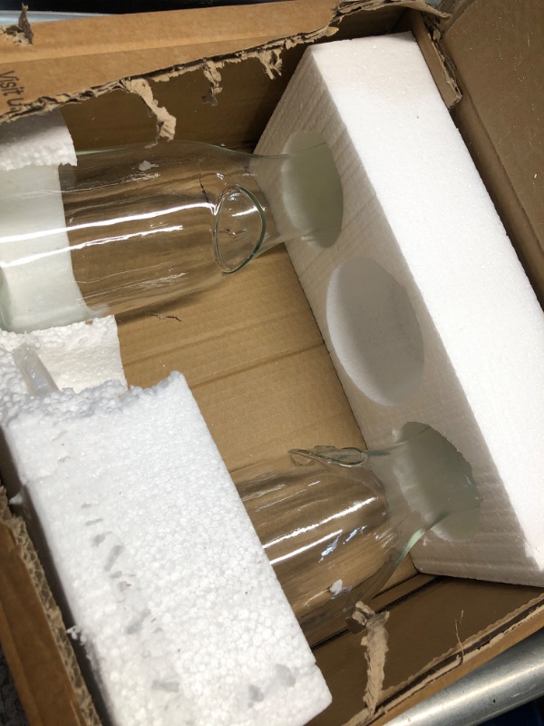 Photo 1 of ***PARTIAL SET - PRICE ADJUSTED***Glass Carafe Pitchers, by Kook, Large Carafe - set of 3, Beverage Dispensers, Clear Jugs For Mimosas, Water, Wine, Milk and Juice, with Plastic Lids, 50 oz Dishwasher Safe