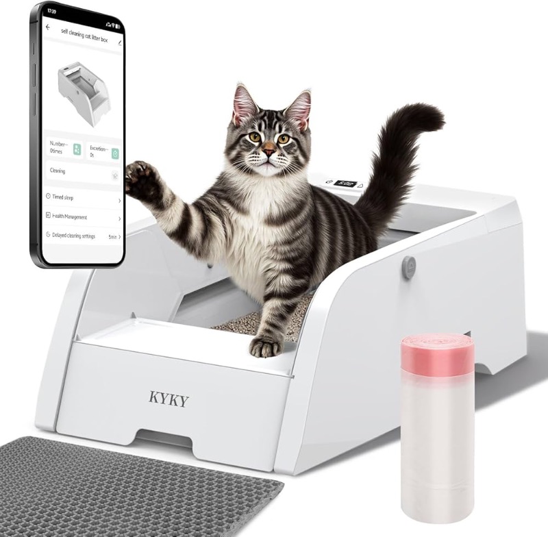 Photo 1 of *** PARTS ONLY CLEANING CYCLE IS NOT TURNING ON OPENED BUT UNUSED***
Self Cleaning Litter Box, Upgraded Automatic Cat Litter Box Self Cleaning with APP Control, Large Open Design for Single/Multiple Cats, Anti Pinch and Odorless