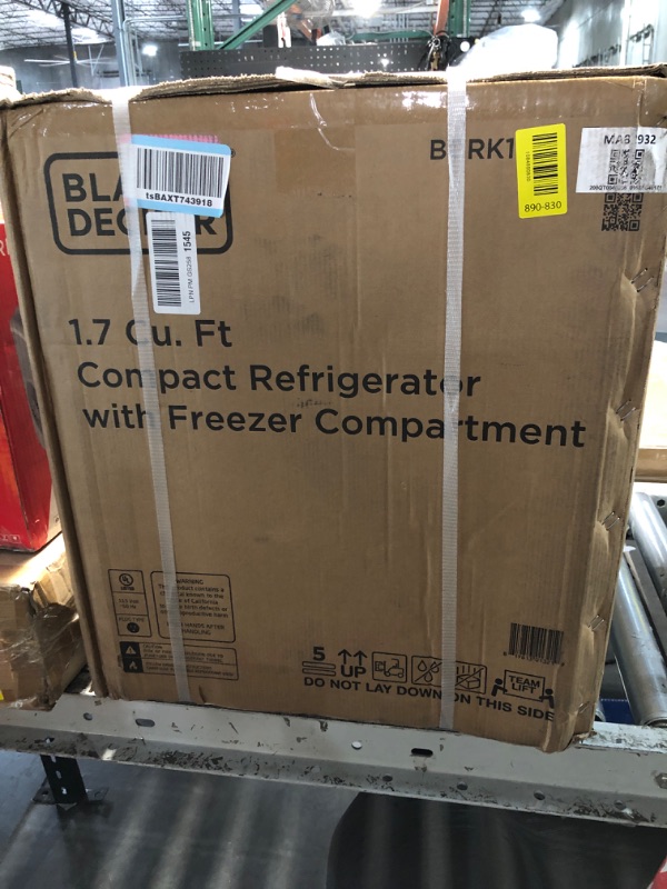 Photo 1 of ***FACTORY SEALED ***
BLACK+DECKER 1.7 Cu. Ft. Compact Refrigerator, Energy Star, BCRK17W, White