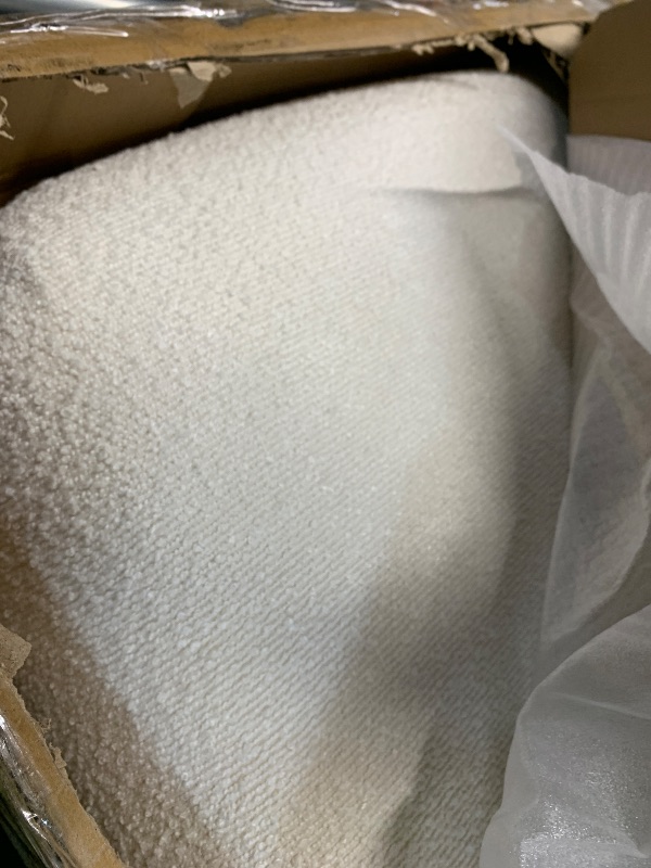 Photo 1 of ** PARTS ONLY PARTIAL SET MISSING OTHER BOX**
Merax Queen Size Upholstered Platform Bed with Boucle Thick Headboard, Solid Wood Anchor Legs, No Box Spring Needed, White