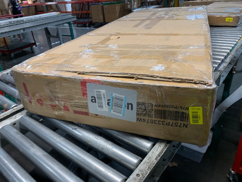 Photo 1 of ** PARTS ONLY PARTIAL SET MISSING OTHER BOX**
Merax Queen Size Upholstered Platform Bed with Boucle Thick Headboard, Solid Wood Anchor Legs, No Box Spring Needed, White