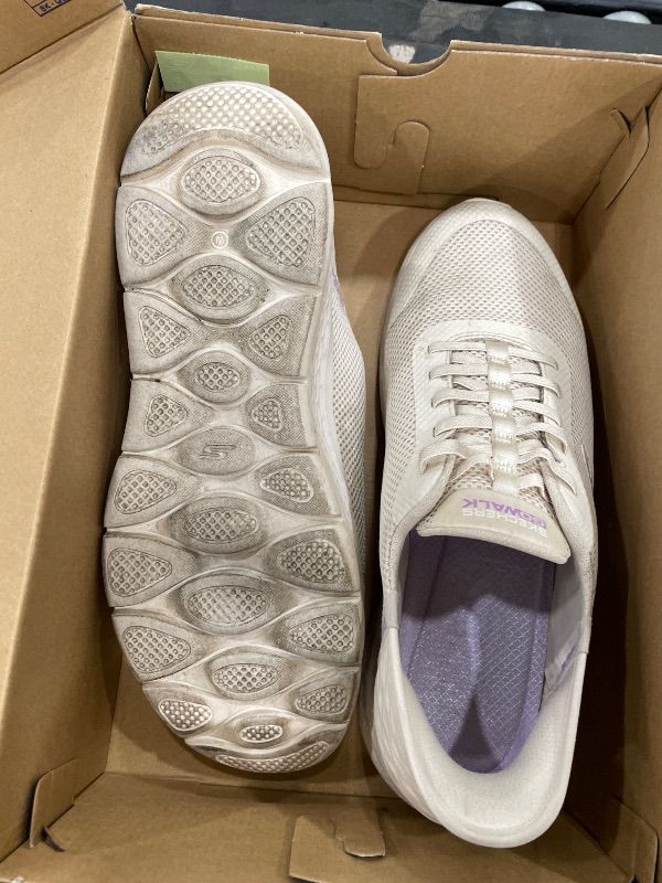 View 4 of ***SEE NOTES***Skechers Women's Go Walk Flex Hands Free Slip-Ins - Grand Entry Sneaker, Off White, 13 Wide US