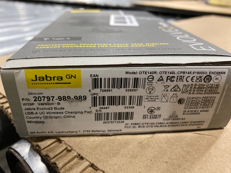 Photo 1 of Jabra Evolve2 True Wireless Earbuds - Black