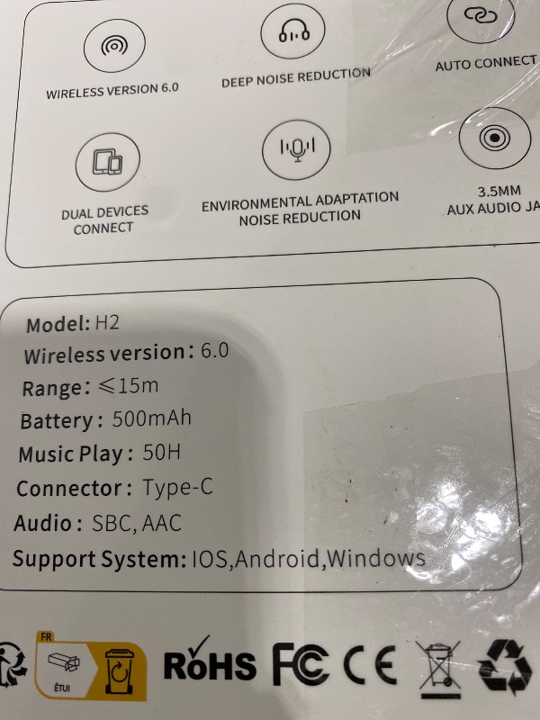 Photo 1 of MMWOWARTS Hybrid Active Noise Cancelling Bluetooth Headphones