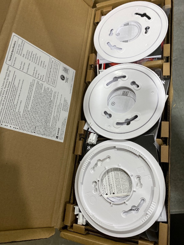 Photo 1 of Kidde & CO Detector, Hardwired & 10-Year Battery, 30CUA10-V, 3 Pack