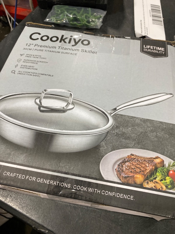 Photo 1 of Cookiyo 12" Titanium Hammered Skillet with Lid