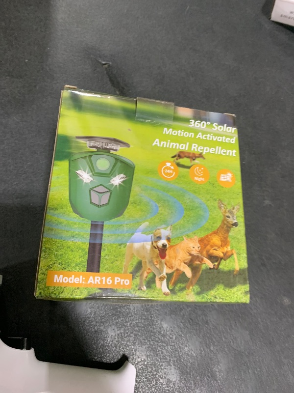 View 2 of 360° Solar Animal Repellent for Yard & Garden – No Blind Spot Motion Sensor to Keep Deer, Raccoons & Cats Away, Waterproof Ultrasonic & Flashing Light Outdoor Deer Deterrent (1, Black Green)
